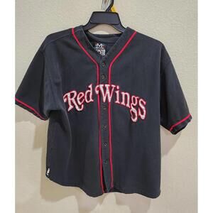 Vintage Mirage Detroit Red Wings Baseball Jersey Mens Size Large Black